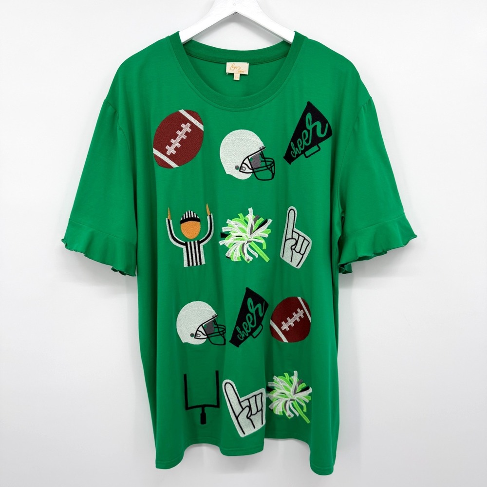 Embroidered Game Day Tunic Top Shirt 2XL Football Mom Collegiate Tailgate Sports